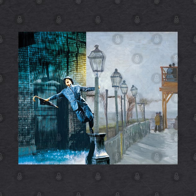 Van Gogh’s Le Moulin de la Galette Terrace and Gene Kelly in Singin’ in the Rain. by luigi-tarini